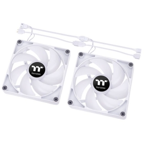 140mm Thermaltake CT140 ARGB Sync PC Cooling Fan White 500-1500rpm - 2Pack