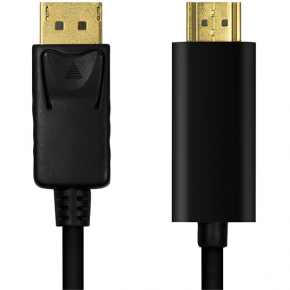 LogiLink DisplayPort 1.2 > HDMI (ST-ST) 2m Adapterkabel 4K Schwarz