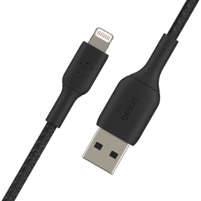 Belkin Lightning Lade/Sync Kabel ummantelt mfi 15cm schwarz