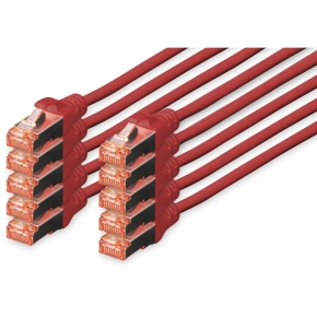 DIGITUS CAT 6 S/FTP Patchkabel. 10 Stück. 5m. rot