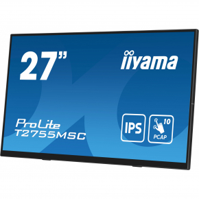 68,6cm/27 (1920x1080) Iiyama ProLite T2755MSC-B1 16:9 FHD IPS Touch 5ms 60Hz HDMI DP USB Speaker Black