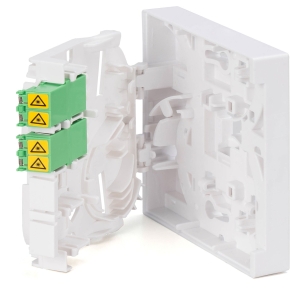 DIGITUS FTTH Gehäuse mit 2 x LC/APC DX Kupplung mit Shutter