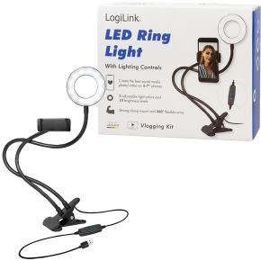 Logilink Smartphone-Ringlicht-Klemmhalterung. DM 8.5cm