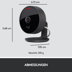 Logitech Circle View Netzwerkkamera indoor outdoor Bewegungsmelder 1920x1080 Wi-Fi Speaker Black