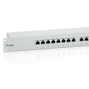 Equip Patchpanel 16x RJ45 Cat6 19 FTP 1HE ISO/IEC hellgrau