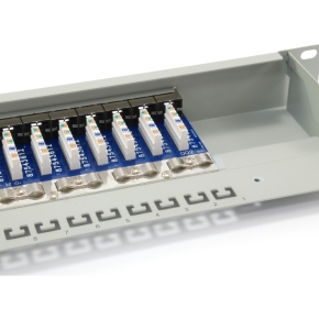 Equip Patchpanel 16x RJ45 Cat6 19 FTP 1HE ISO/IEC hellgrau