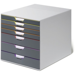 DURABLE Schubladenbox VARICOLOR 7 Fächer Etiketten mehrfbg