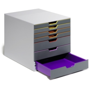 DURABLE Schubladenbox VARICOLOR 7 Fächer Etiketten mehrfbg