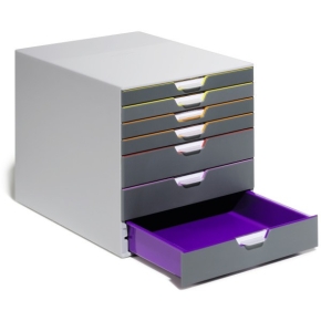 DURABLE Schubladenbox VARICOLOR 7 Fächer Etiketten mehrfbg