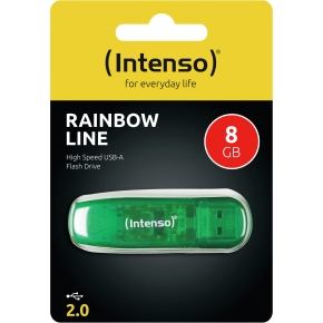 STICK 8GB USB 2.0 Intenso 3502460 Rainbow Line Green