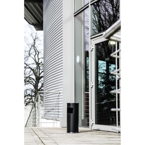 DURABLE Papierkorb Metall mit Ascher rund silber