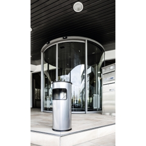 DURABLE Papierkorb Metall mit Ascher rund silber