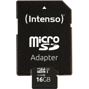 CARD 16GB Intenso Premium MicroSDHC 45MB/s +Adapter