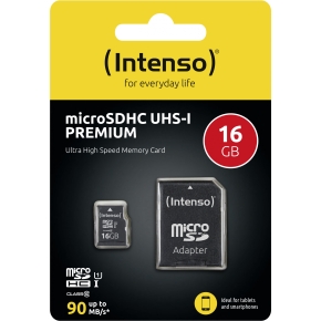 CARD 16GB Intenso Premium MicroSDHC 45MB/s +Adapter