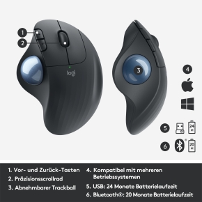 Logitech ERGO M575 Wireless Trackball Graphit