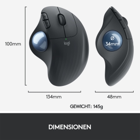 Logitech ERGO M575 Wireless Trackball Graphit