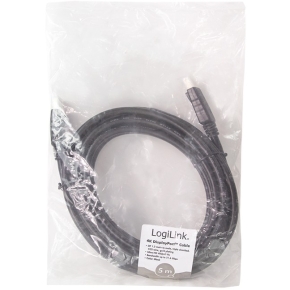 Logilink DisplayPort-Kabel.DP/M zu DP/M.4K/60Hz.CCS.Black.5m