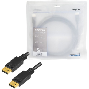 Logilink DisplayPort-Kabel. DP/M zu DP/M. 8K/60 Hz. schw. 5m
