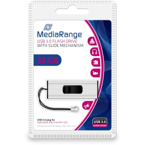 STICK 32GB USB 3.2 MEDIARANGE MR916 USB Typ-A - Dia - Schwarz - Silber
