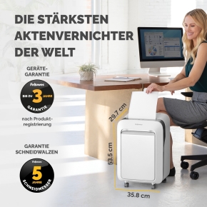 Fellowes Powershred LX211 Aktenvernichter MicroCut 15 Blatt 2x12mm P-5 Weiss