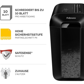 Fellowes Powershred LX65 Aktenvernichter CrossCut 10 Blatt 4x40mm P-4