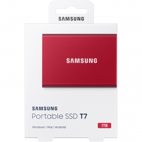 1TB Samsung Portable T7 USB 3.2 Gen2 Red retail