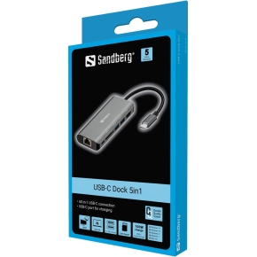 Sandberg 136-18 USB-C 6-in-1 PD 100W DisplayDock