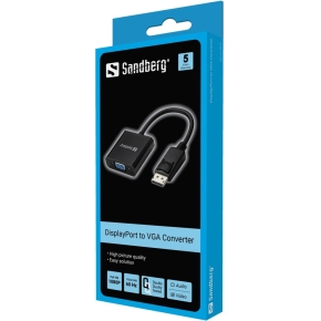 Sandberg DisplayPort 1.2 > VGA (ST-BU) Adapter Schwarz