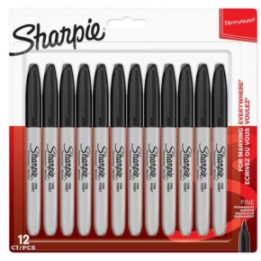 Sharpie Marker Rundspitze fein 12 Stück schwarz Blister