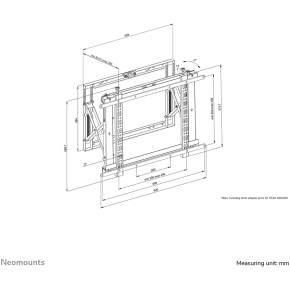 Neomounts WL95-800BL1 Push-to-Pop-Out Videowall-Wandhalterung für 42-70 Bildschirme - Schwarz