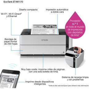 T Epson EcoTank ET-M1170 Tintenstrahldrucker WLAN Wi-Fi Duplex