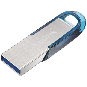 STICK 128 GB SanDisk Ultra Flair - 3.2 Gen 1 - Blau - Silber