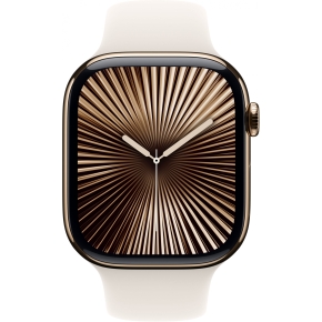 APPLE Watch Series 10 GPS + Cellular 46mm Gold Titanium Case with Starlight Sport Band - S/M