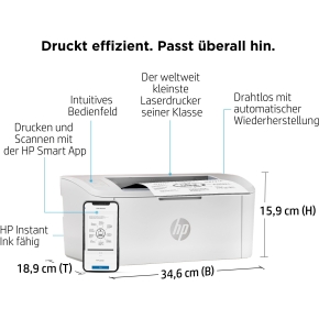 L HP LaserJet M110W A4/USB 2.0/WLAN/150 Blatt
