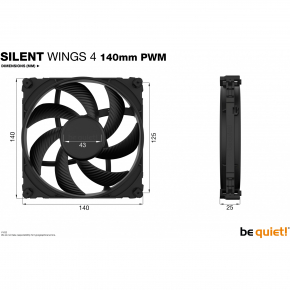 140mm Be Quiet! SILENT WINGS 4 PWM