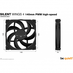 140mm be quiet! SILENT WINGS 4 PWM high-speed