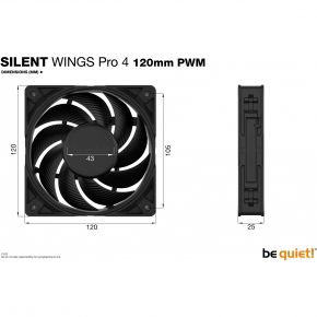120mm Be Quiet! SILENT WINGS PRO 4 PWM