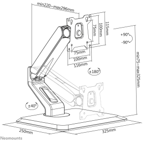 Neomounts Tischhalterung für Flachbildschirme bis 32 (81 cm) 10KG FPMA-D885BLACK