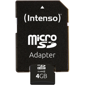 CARD 4GB Intenso MicroHC 21MB/s +Adapter