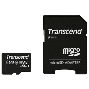 CARD microSD Card 64GB Transcend SDXC Class10 w/adapter