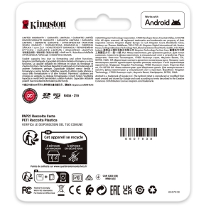 CARD KINGSTON 64GB microXC Canvas Go Plus Gen4 200MB/s A2 U3 V30 Card + Adapter
