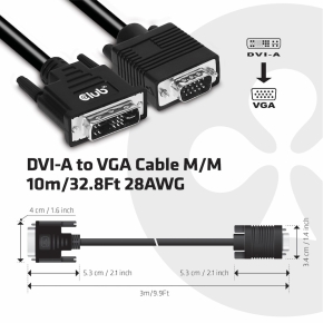 Club3D Kabel DVI > VGA 3m St/St