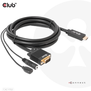 Club3D Kabel HDMI+Micro-USB-Buchse > VGA+3.5mm 2m St/Bu