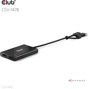Club3D Adapter USB-C (USB A Adapter) > 2x DP 4K@60Hz St/Bu