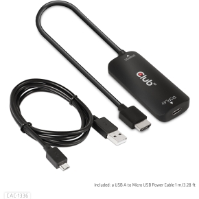Club3D Adapter HDMI + MicroUSB > USB-C 4K120Hz aktiv St/Bu