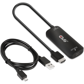 Club3D Adapter HDMI + MicroUSB > USB-C 4K120Hz aktiv St/Bu