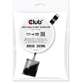 Club3D Adapter USB 3.1 Typ C > HDMI 2.0 UHD HDR aktiv St/Bu
