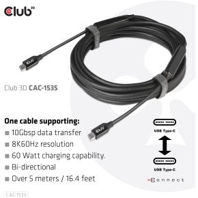 Club3D Kabel USB 3.2 Typ C 5m aktiv St/St