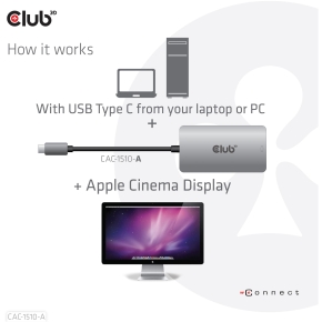 Club3D Adapter USB 3.2 Typ C > DVI-D HDCP Off aktiv St/Bu
