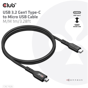 Club3D Kabel USB 3.2 Typ C  Micro USB 1m St/St